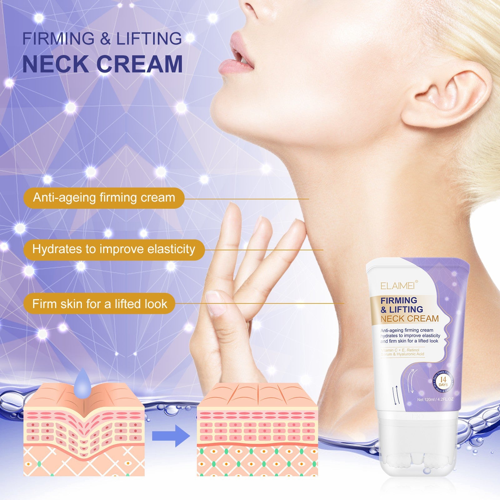 Neck Cream Neckline Cream Smooth Anti Aging Moisturizing Whitening Cream Beauty Firming Skin Care CJ