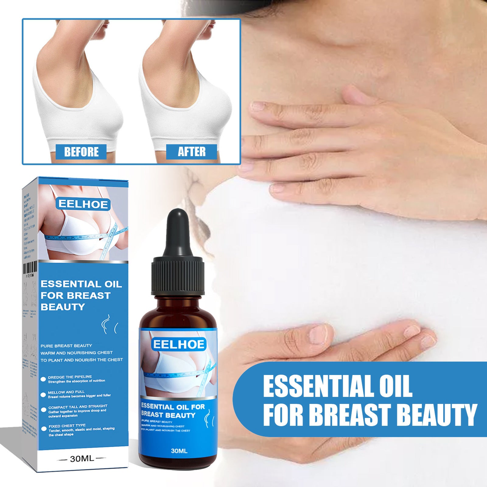 Cross-border Enhancement Plant Nutrition Liquid Beauty Essential Oil Massage Care Breast Firm CJ